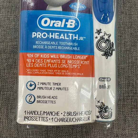 New Oral-B Pro-Health Jr Disney Frozen Rechargeable Toothbrush for Kids (2) Brus - Picture 3 of 11